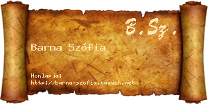 Barna Szófia névjegykártya